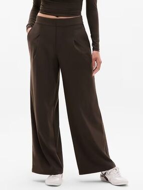 Athleta Wide-Leg High-Rise Trousers in Truffle